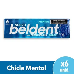 CHICLE BELDENT MENTOL TURBO x10grs