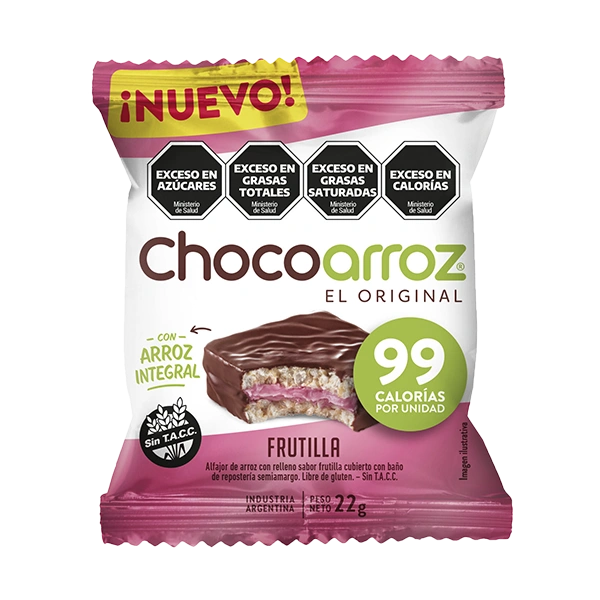 ALFAJOR CHOCOARROZ FRUTILLA x 22gr