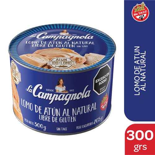 LOMO DE ATUN NATURAL LA CAMPAGNOLA x300grs