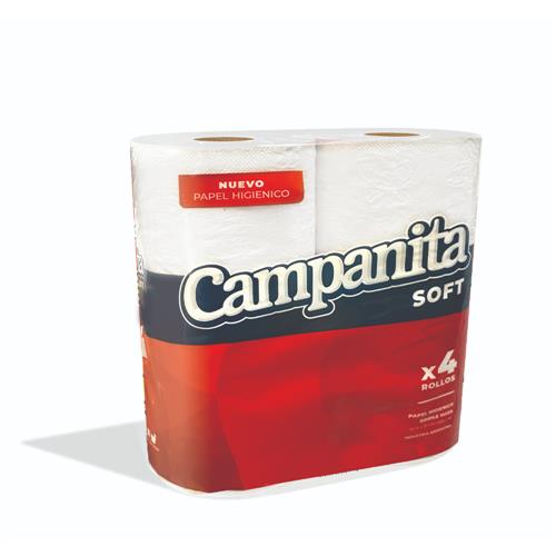PAPEL HIGIENICO BLANCO SOFT CAMPANITA x4