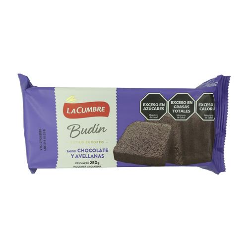 BUDIN DE CHOCOLATE Y AVELLANAS LA CUMBRE x 250g