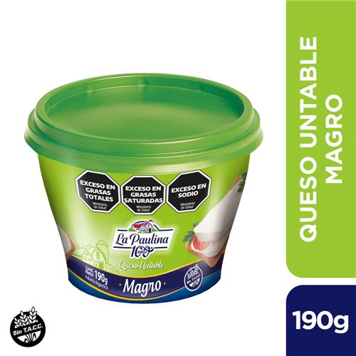 QUESO UNTABLE MAGRO LA PAULINA x 190g
