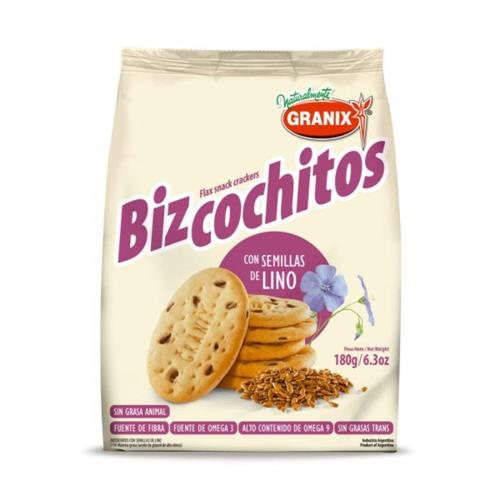 BIZCOCHOS CON SEMILLAS DE LINO GRANIX x 180g