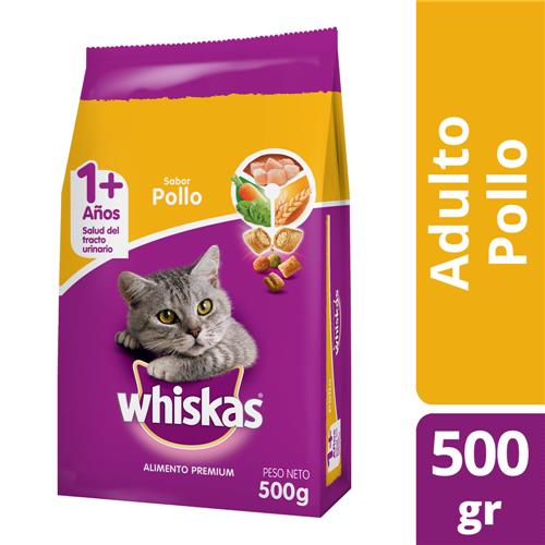 ALIMENTO P/GATO POLLO Y LECHE WHISKAS x 500 g