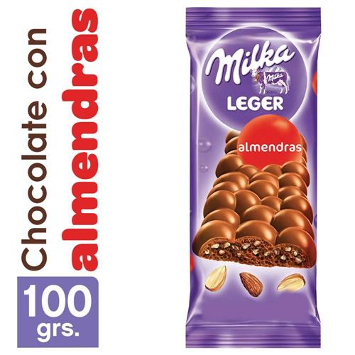 CHOCOLATE MILKA LEGER ALMENDRAS x 100g