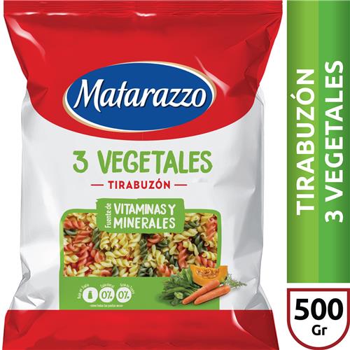 FIDEOS TIRABUZON 3 VEG MATARAZZO x 500g