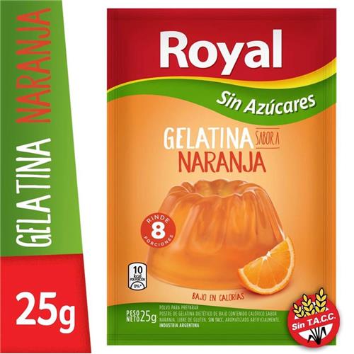 GELATINA LIGHT NARANJA ROYAL x 25g