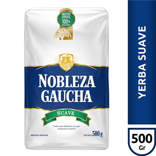 YERBA MATE NOBLEZA GAUCHA SUAVE x500grs