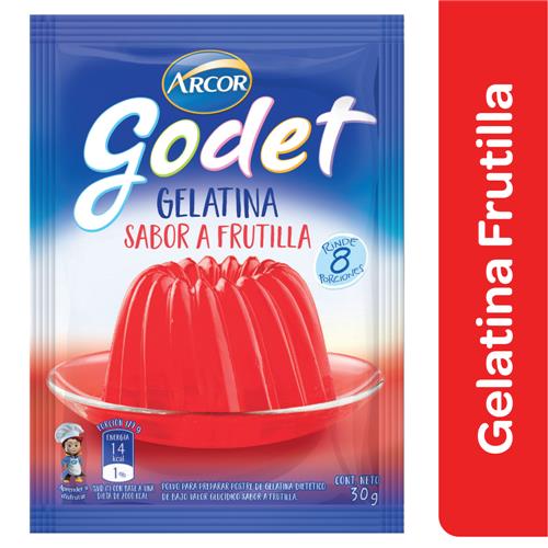 GELATINA FRUTILLA GODET x 25gr