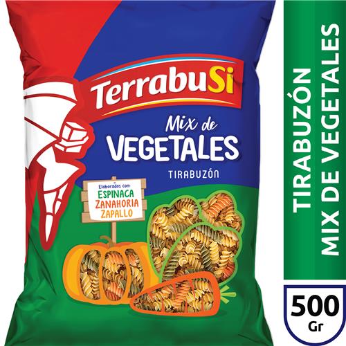 FIDEOS TIRABUZON MIX VEGET TERRABUSSI x 500g
