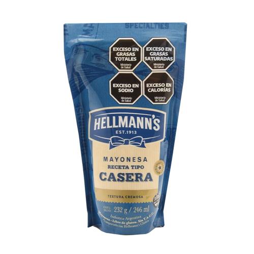 MAYONESA TIPO CASERA HELLMANS x 232g/250g