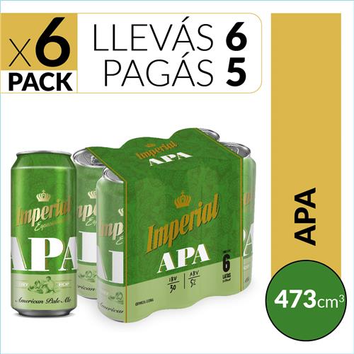 CERVEZA APA IMPERIAL 473ml x 6u