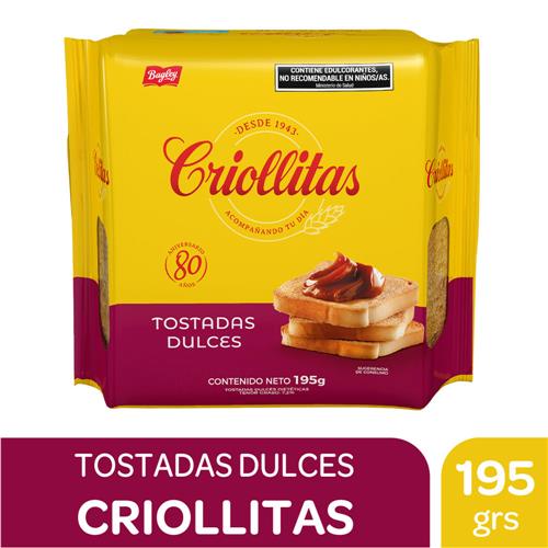 TOSTADAS CRIOLLITAS DULCES x 195g