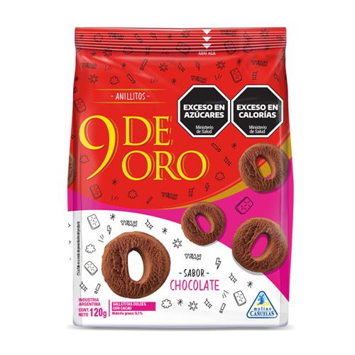 GALLETITAS ANILLOS CHOCOLATE 9 DE ORO x 120g