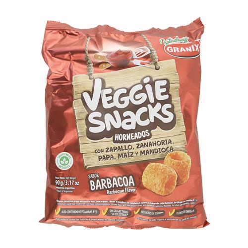 VEGGIE SNACKS C/ZAPALLO SABOR BARBACOA GRANIX x 90g