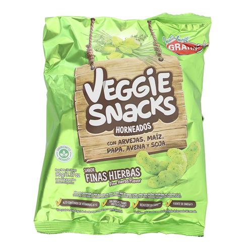 VEGGIE SNACKS C/ ARVEJAS FINAS HIERBAS GRANIX x 90g