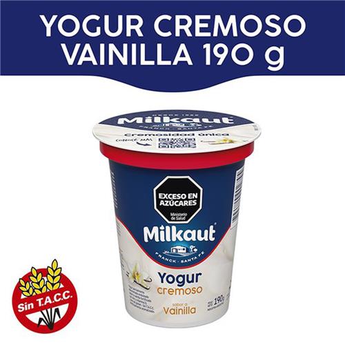 YOGUR CREMOSO MILKAUT  VAINILLA X 190