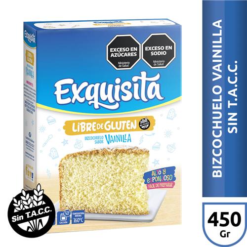 BIZCOCHUELO VAINILLA SIN GLUTEN EXQUISITA x 450g