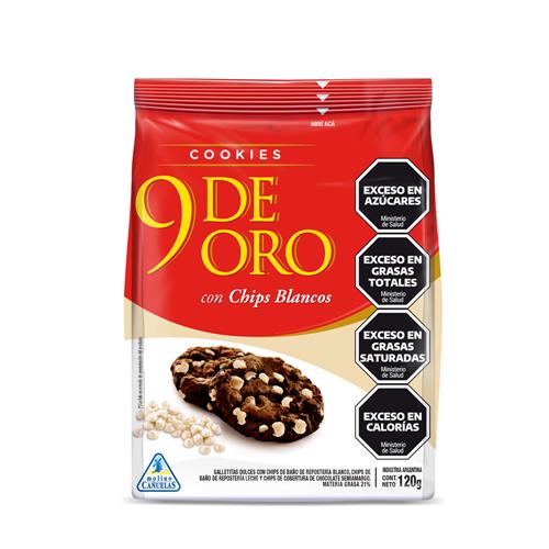 GALLETITAS 9 DE ORO COOKIES C/CHIPS BLANCOS 120g