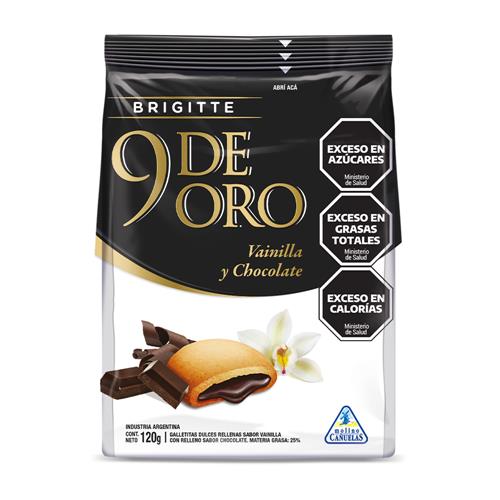 GALLETITAS 9 DE ORO BRIGITTE VAINILLA Y CHOC x 120g