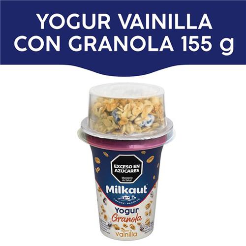 YOGUR ENTERO VAINILLA C/GRANOLA MILKAUT x155gr