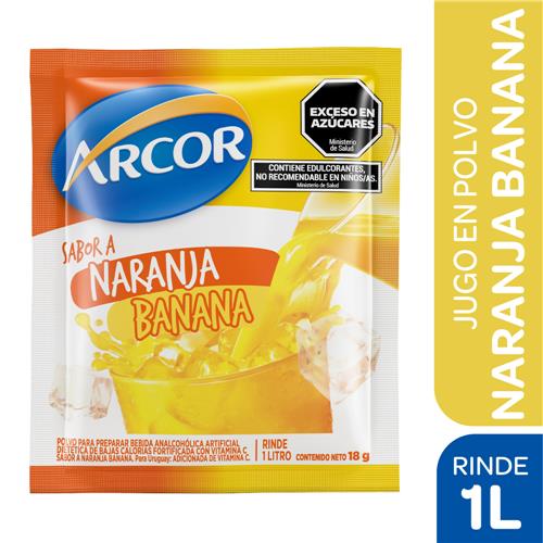 JUGO POLVO NARANJA BANANA ARCOR x18grs