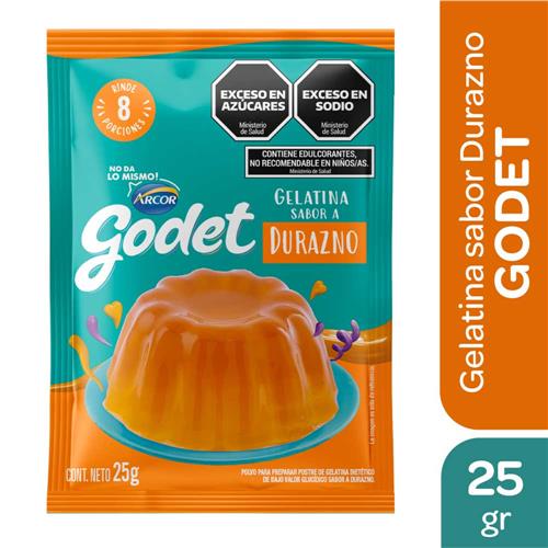 GELATINA DURAZNO GODET X 25G