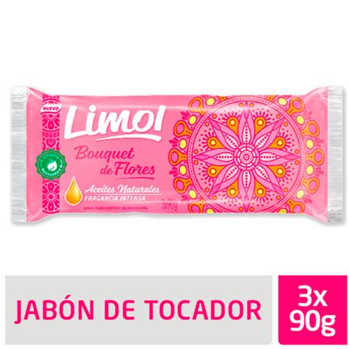 JABON TOCADOR FLORES LIMOL 3x90grs