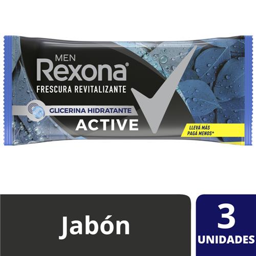 JABON TOCADOR ACTIVE REXONA 3x125grs