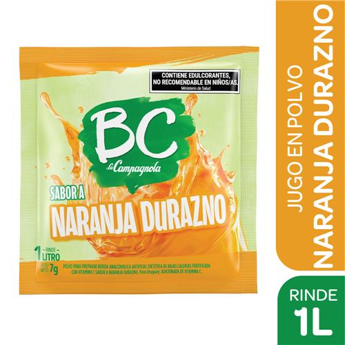 JUGO EN POLVO BC NARANJA Y DURAZNO S/AZU