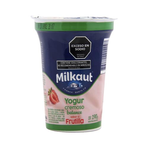YOGUR CREMOSO LIGHT MILKAUT FRUTILLA x 190g