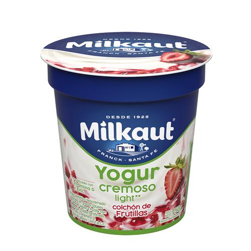 YOGUR DESC CREMOSO C/COLCHON FRUTILLAS MILKAUT x 150g
