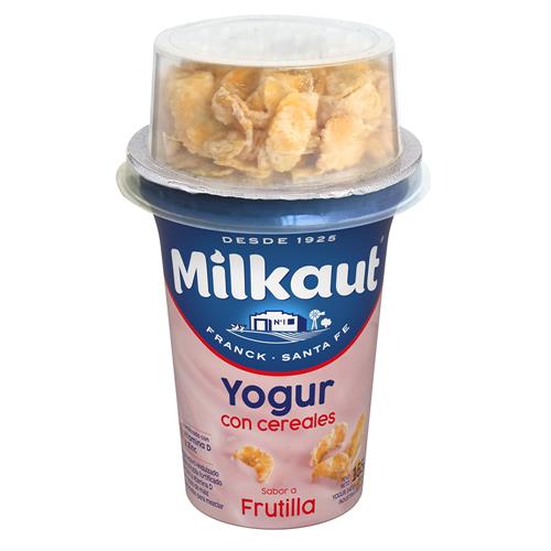 YOGUR ENTERO FRUTILLA C/CEREAL MILKAUT x155g