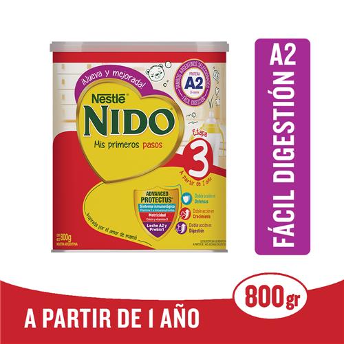 LECHE EN POLVO NIDO 3 PREBIO A2 LATA x 800g
