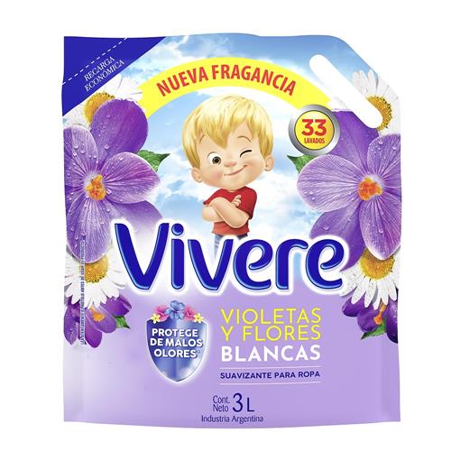 SUAVIZANTE VIVERE VIOLETA Y FLORES x3lts