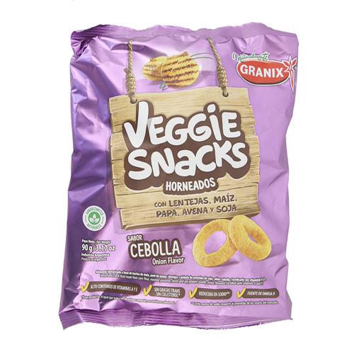 VEGGIE SNACKS C/ LENTEJAS SABOR CEBOLLA GRANIX x 90g