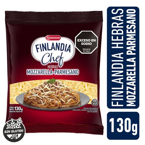 QUESO FINLANDIA CHEF HEBRAS MOZZA/PARMESANO x 130g