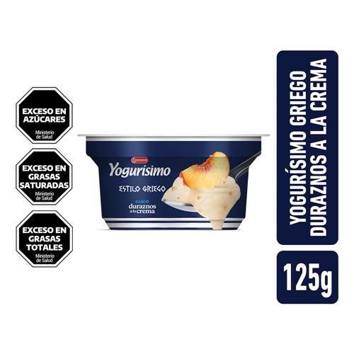 YOGUR ESTILO GRIEGO YOGURISIMO DURAZNO x 125g