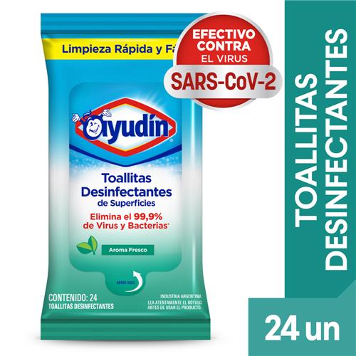 TOALLITAS DESIFECTANTE AYUDIN AROMA FRESCO x 24 u