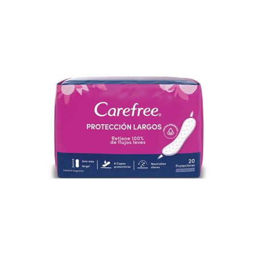 PROT DIARIOS CAREFREE LARGOS C/PERF x 20 u