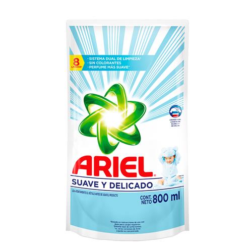 JABON LIQUIDO ARIEL SUAVE Y DELICADO DP x800ml