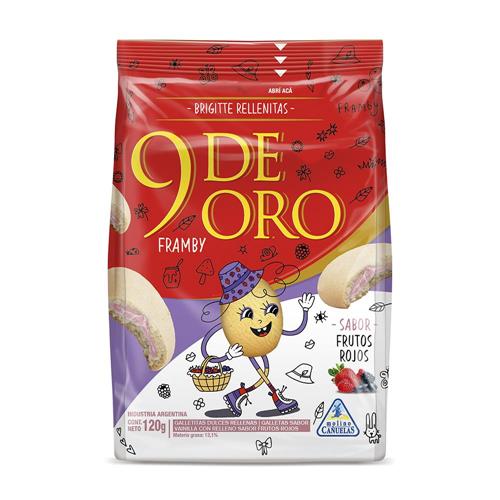 GALLETITAS 9 DE ORO BRIGITTE C/FRUTOS ROJOS 120g