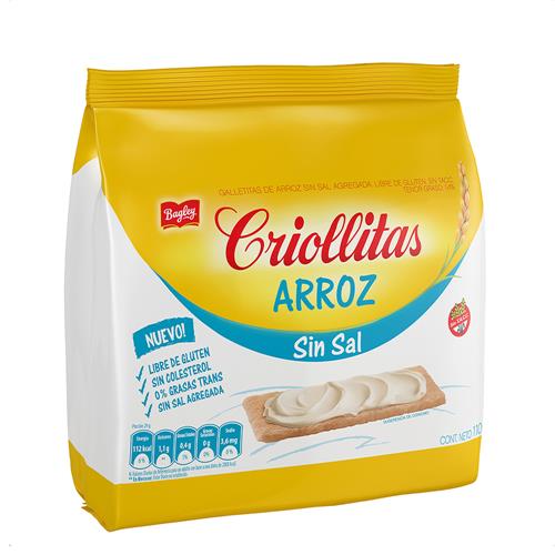 TOSTADAS CRIOLLITAS ARROZ SIN SAL x 110g