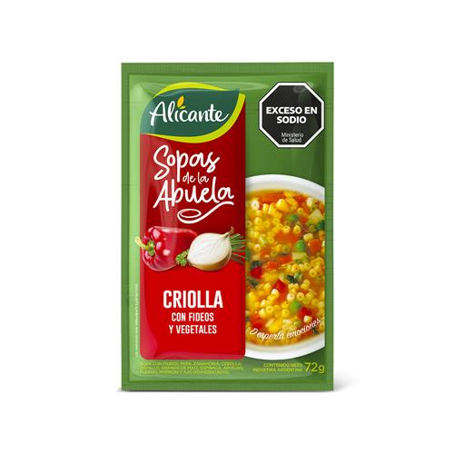 SOPA CRIOLLA C/FIDEOS 72gr ALICANTE