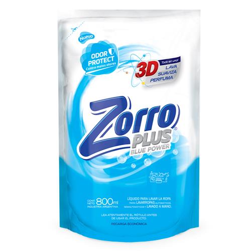JABON LIQUIDO PLUS BLUE POWER DP ZORRO x800ml