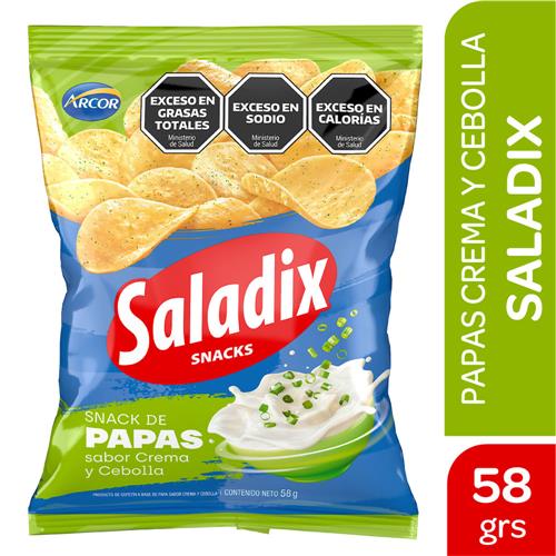 PAPAS CREMA Y CEBOLLA SALADIX x 58g