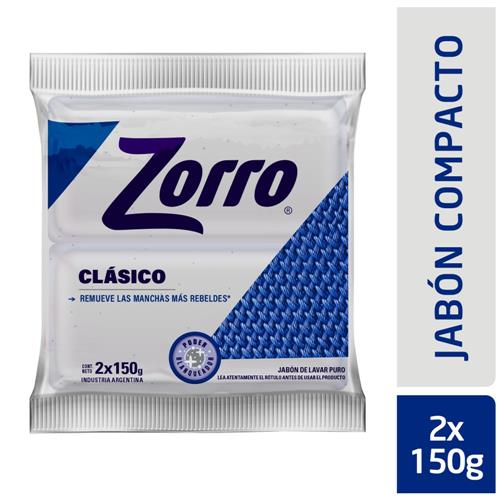 JABON EN PAN CLASICO ZORRO 2 x 150 g