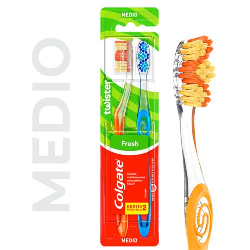 CEPILLO DENTAL TWISTER WHITE MEDIO COLGATE 2x1