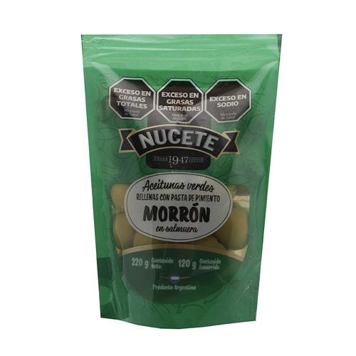 ACEITUNA VERDE RELLENA MORRON NUCETE X120GRS