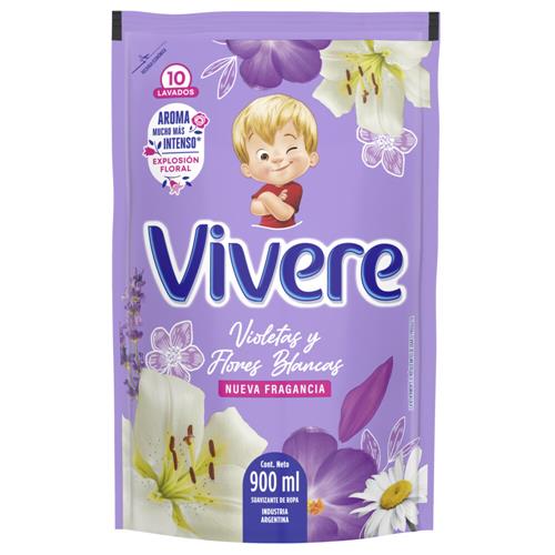 SUAVIZANTE VIOLETAS Y FLORES BLANCAS VIVERE x 900ml